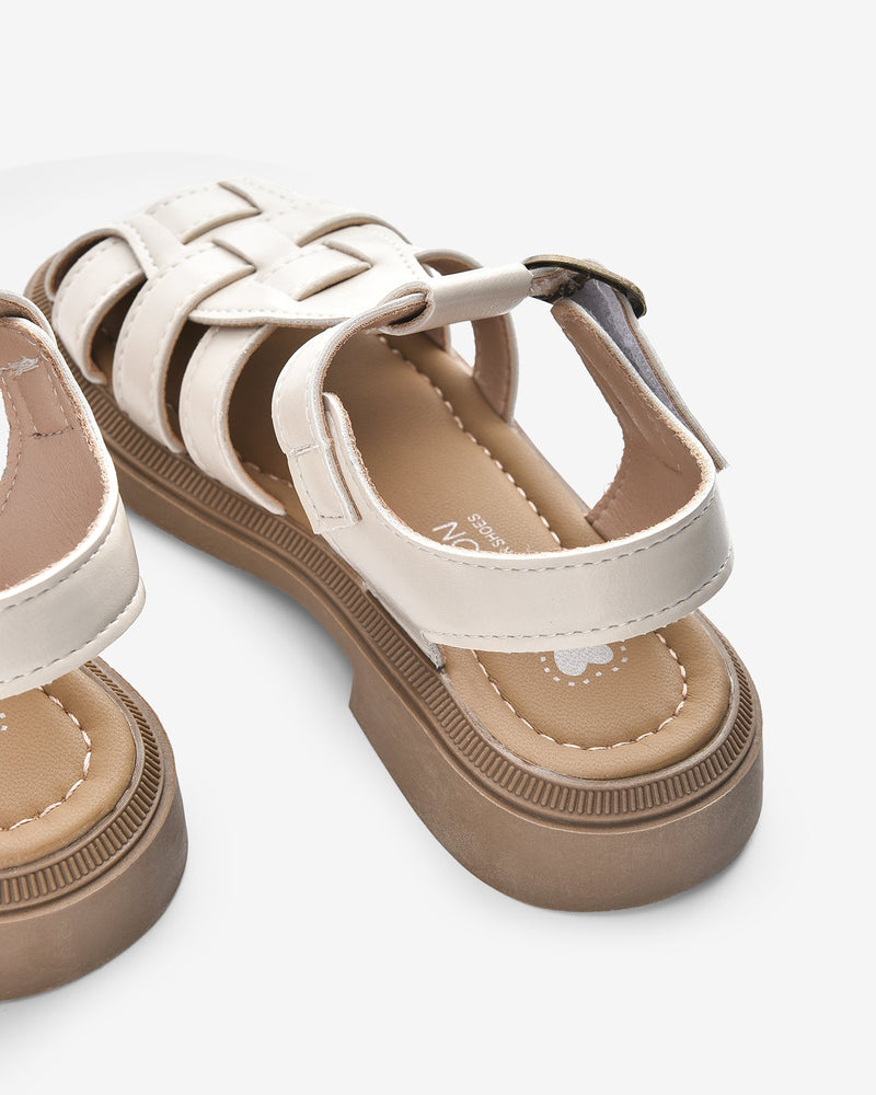 Giày Sandals Rọ Trẻ Em Quai Dán-SHS02-Kem Color1