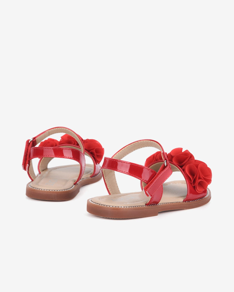 Giày Sandal Trẻ Em Zucia Quai Ngang Đính Hoa-STH68-Đỏ Color1