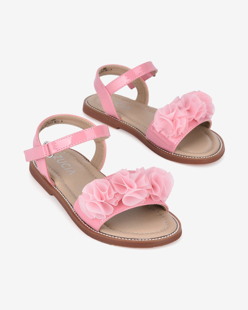 Giày Sandal Trẻ Em Zucia Quai Ngang Đính Hoa-STH68-Hồng Color1