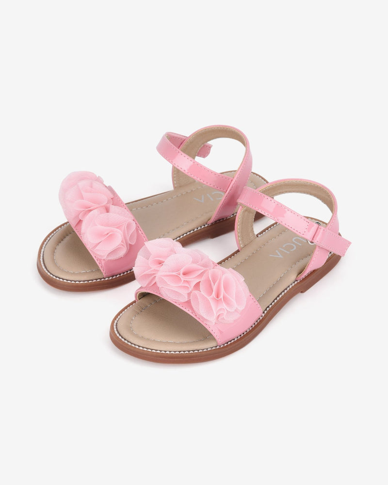 Giày Sandal Trẻ Em Zucia Quai Ngang Đính Hoa-STH68-Hồng Color3