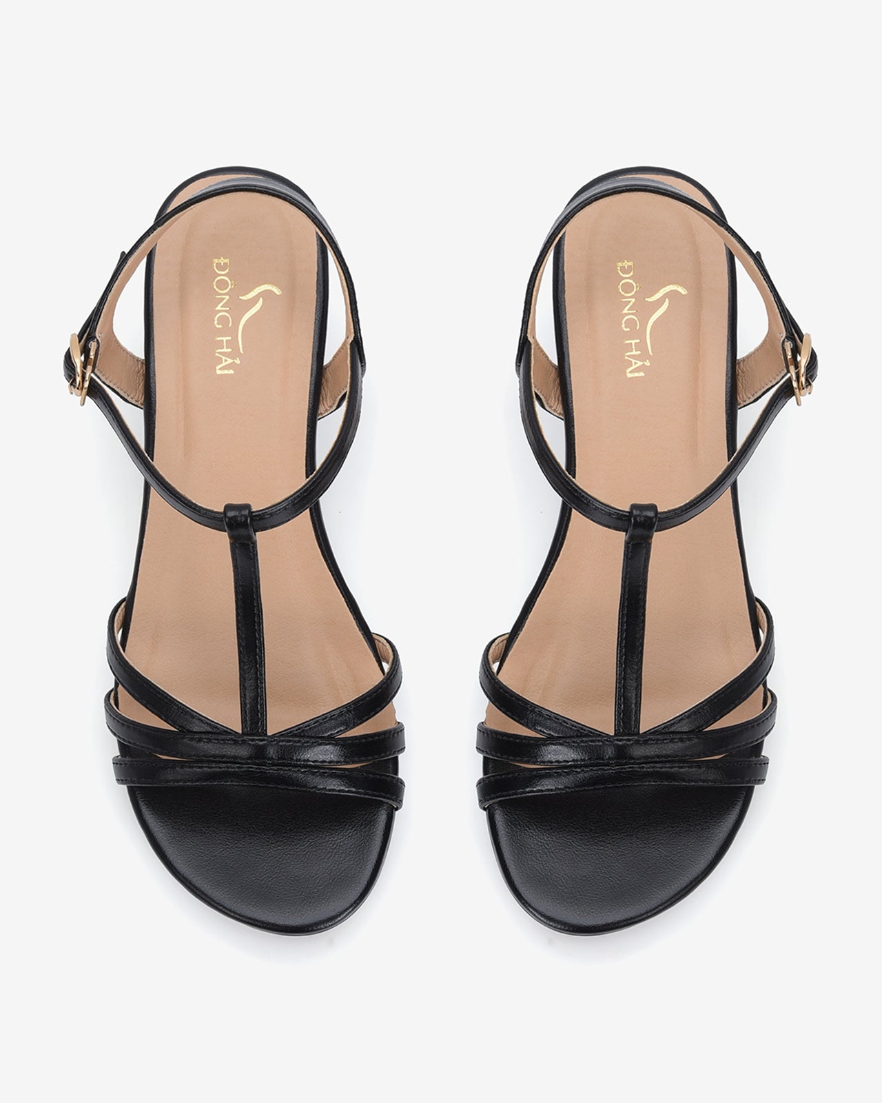 Sandals Xuồng T-Strap Thanh Lịch-S5717Đen Color2
