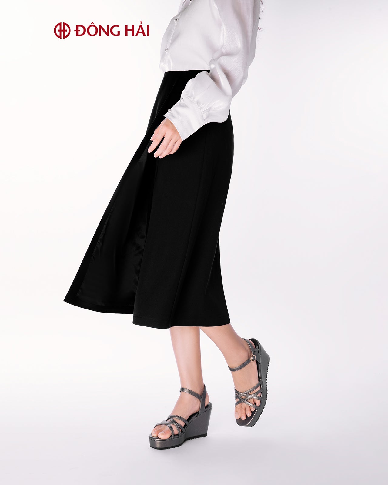 Giày Sandal Xuồng Đông Hải Quai Mảnh Đan Chéo-S81O8-Xám Color1