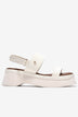 Sandal Xuồng Zucia Hai Quai Ngang Đính Logo-STH99Kem Color1First