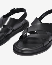 Sandal Nam Zuciani Quai Đan Chéo Da Bóng-SRW16Đen Color1