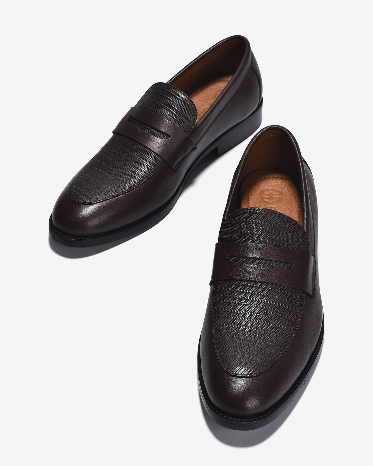 Giày Nam Penny Loafer Dập Vân-G01A8Nâu Color1