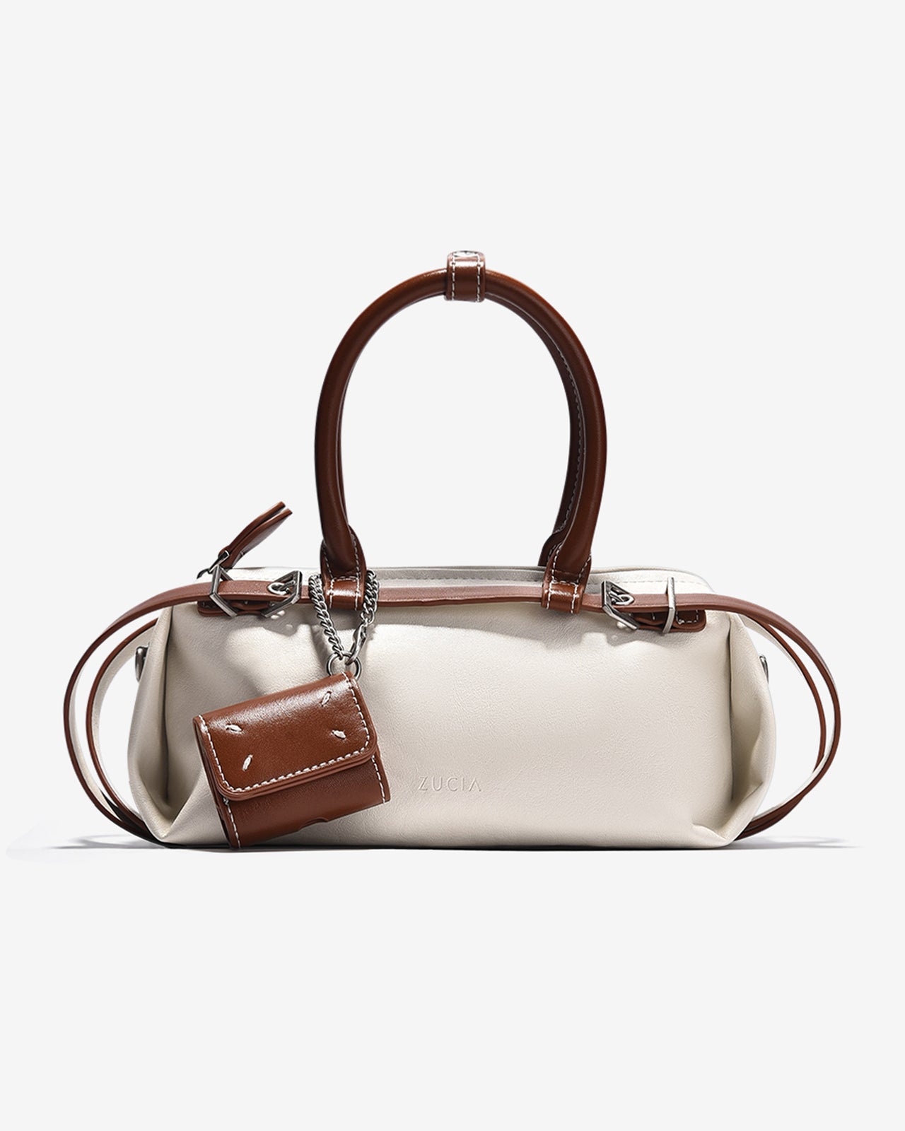 Túi Xách Tay Dáng Hộp Đính Charm Zucia The Eleve NY2-TY02Trắng Color1First