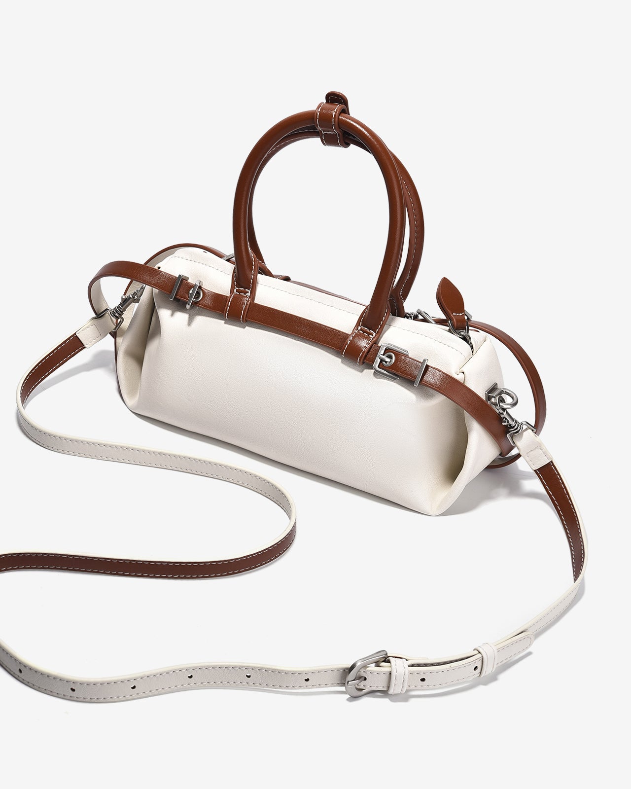 Túi Xách Tay Dáng Hộp Đính Charm Zucia The Eleve NY2-TY02Trắng Color1