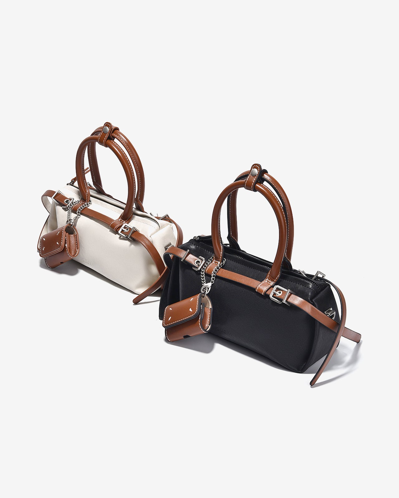 Túi Xách Tay Dáng Hộp Đính Charm Zucia The Eleve NY2-TY02Trắng Color1