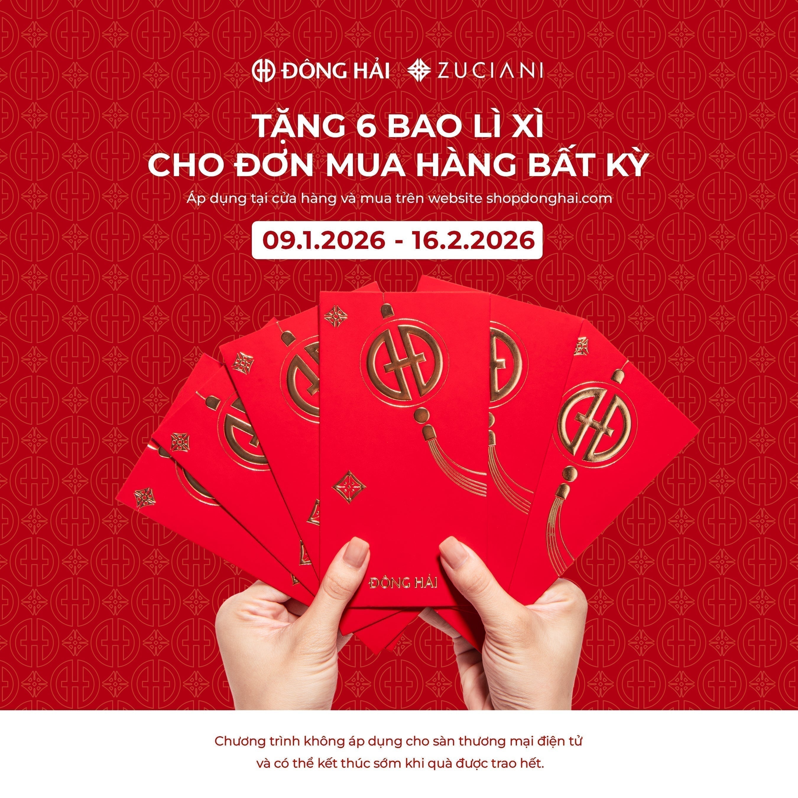 QUÀ TẶNG BAO LÌ XÌ CHO MỌI ĐƠN HÀNG KHI MUA SẮM TẠI ĐÔNG HẢI