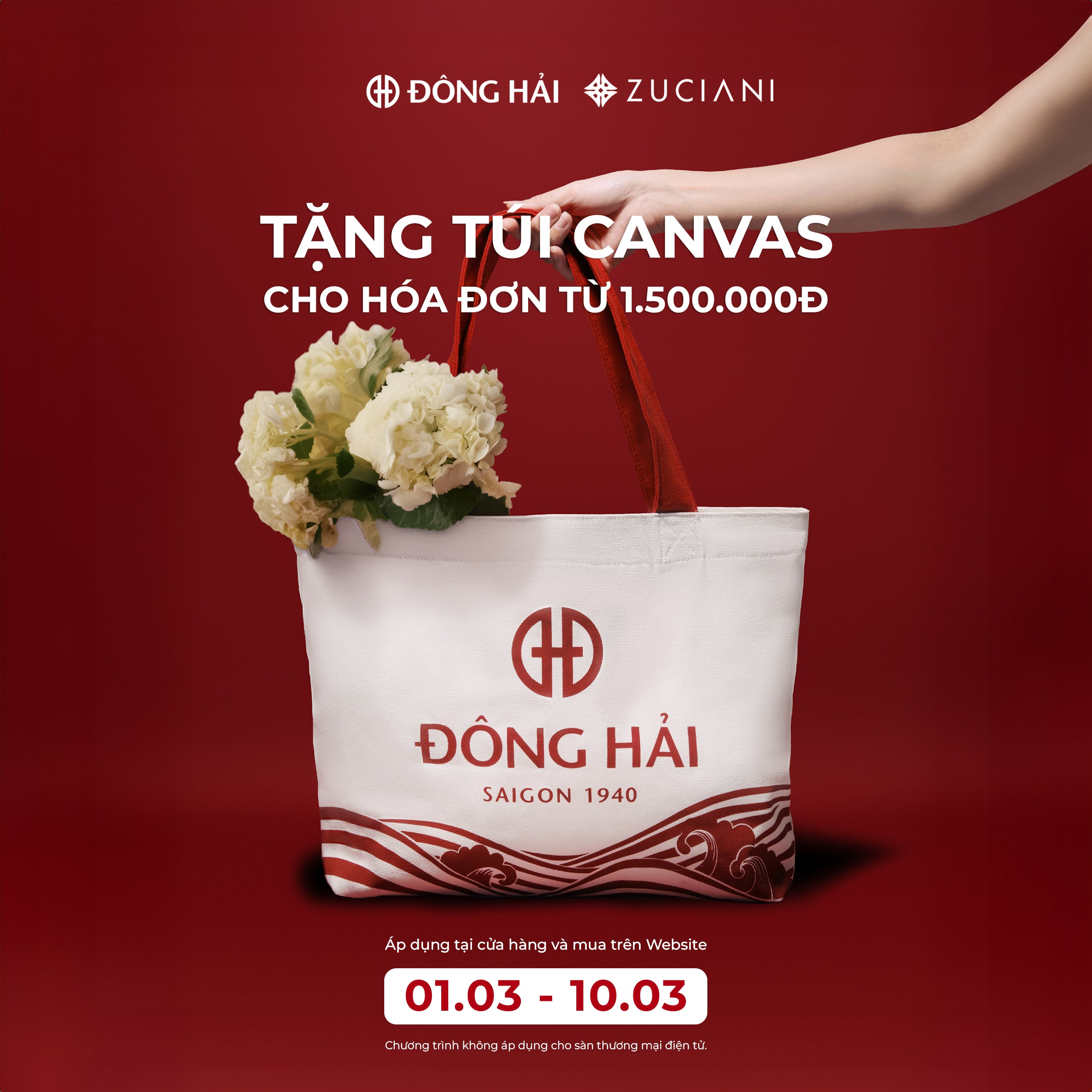 TẶNG TÚI CANVAS CHO HÓA ĐƠN TỪ 1.500.000VNĐ