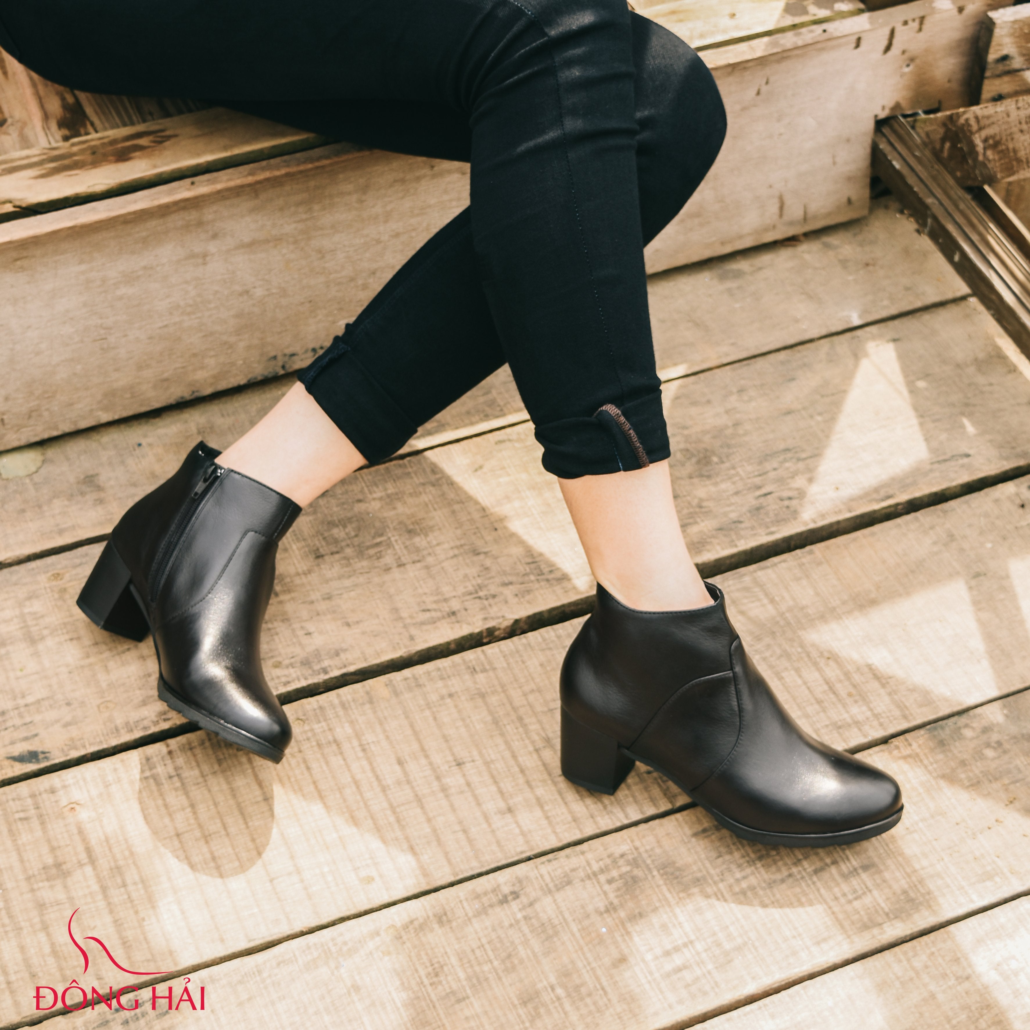 Giày Boot Nữ Đông Hải G7126 Đen
