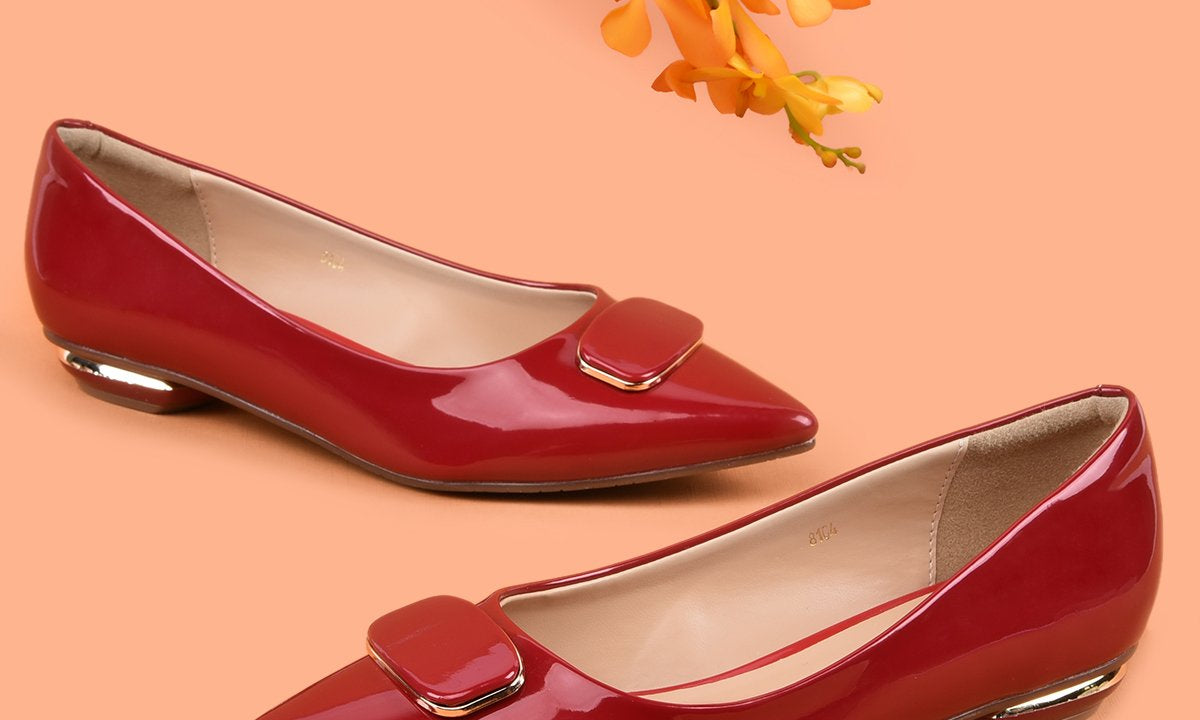 Giày búp bê nữ Đông Hải G81C4 Đỏ