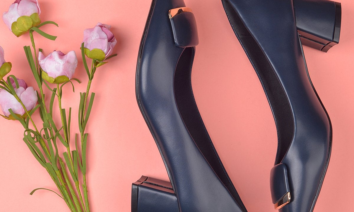 Giày Cao Gót Nữ Đế Vuông Đông Hải GC91984 Xanh