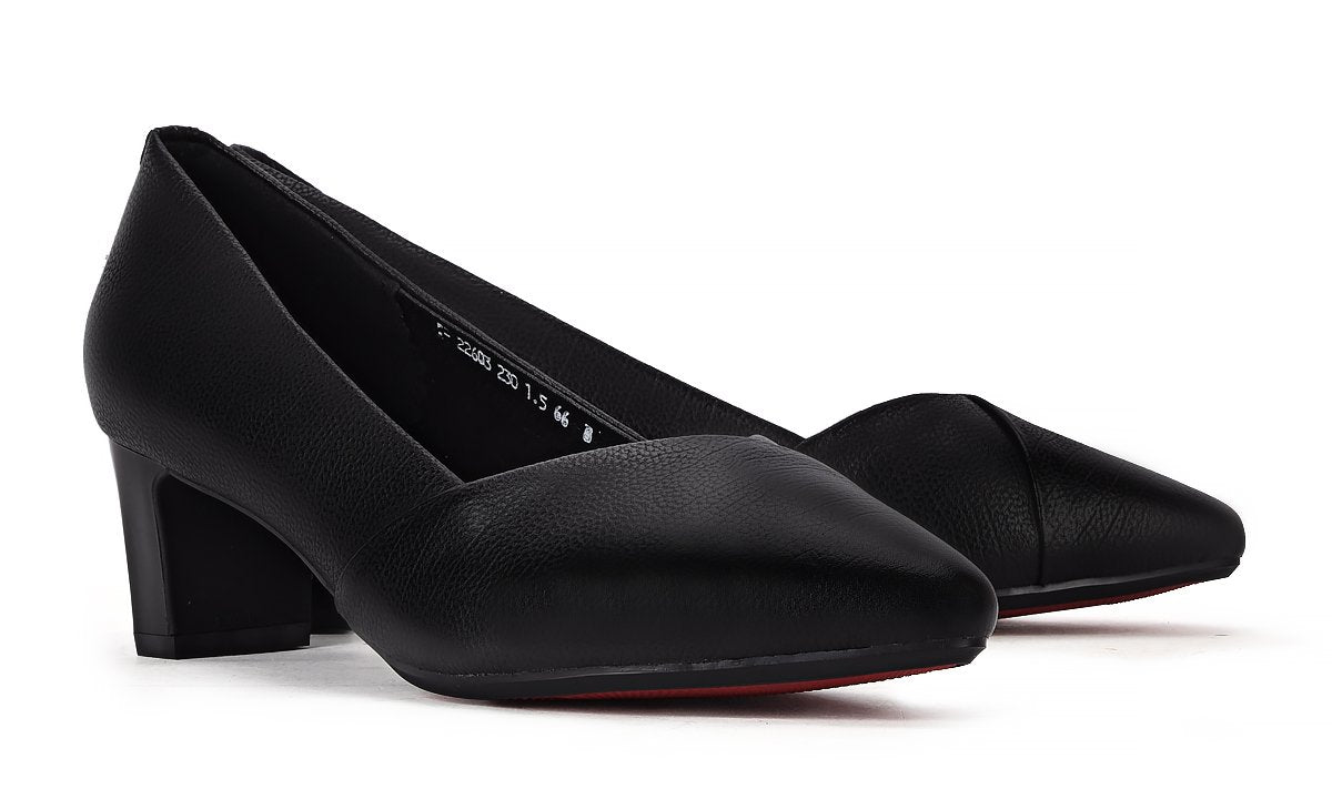 Giày Cao Gót Nữ Gót Vuông Zuciani G22603 Đen