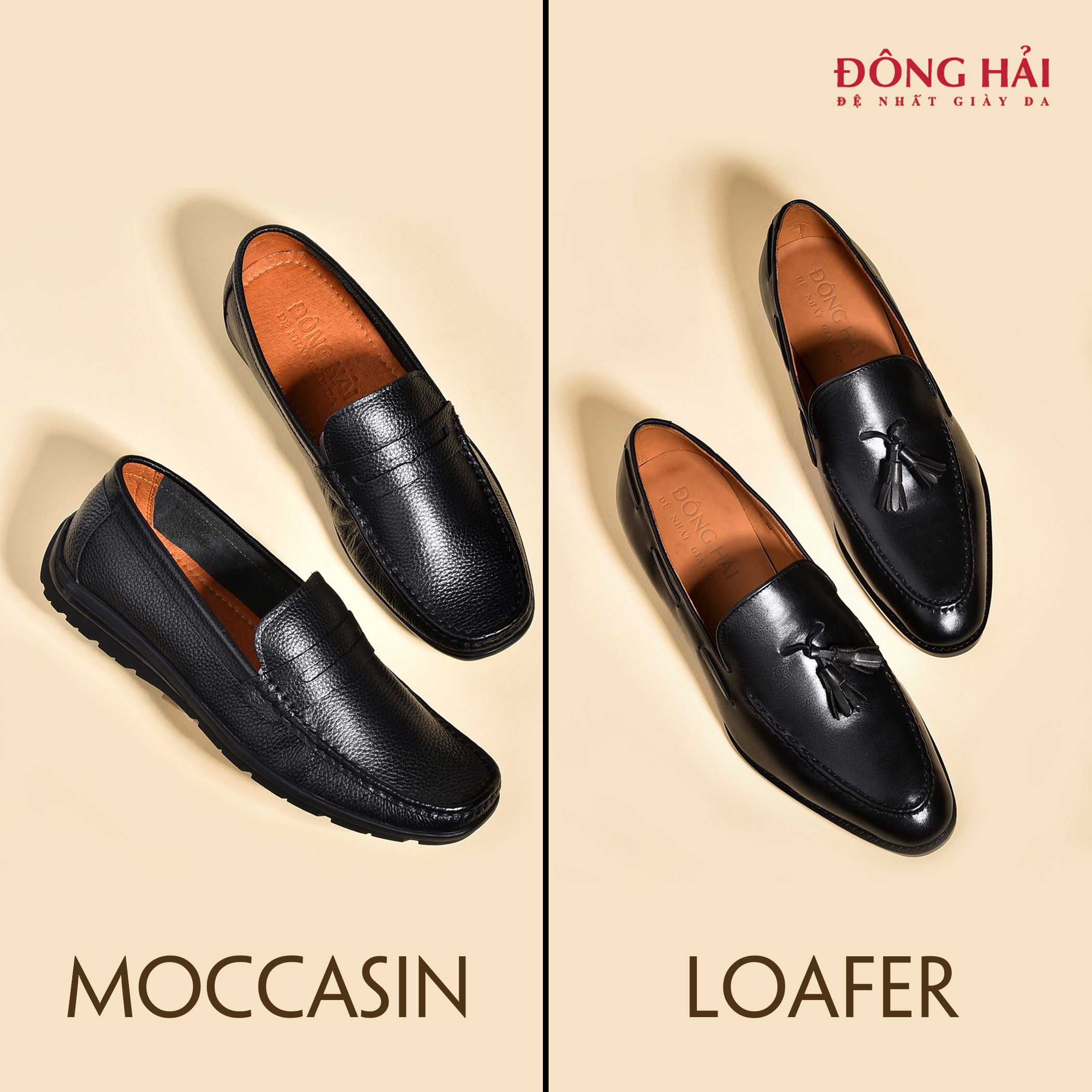 Giày Đông Hải Phân Biệt Giày Da Nam Loafer Và Giày Da Nam Moccasin