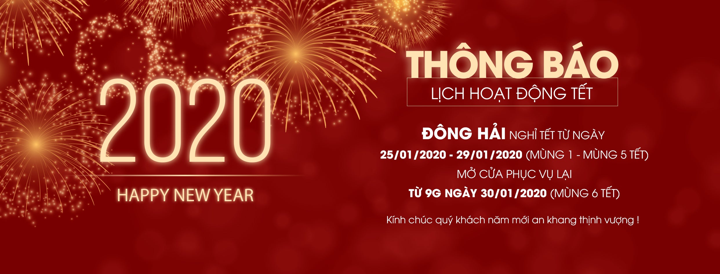 Giày Đông Hải Thông Báo Nghỉ Tết 2020