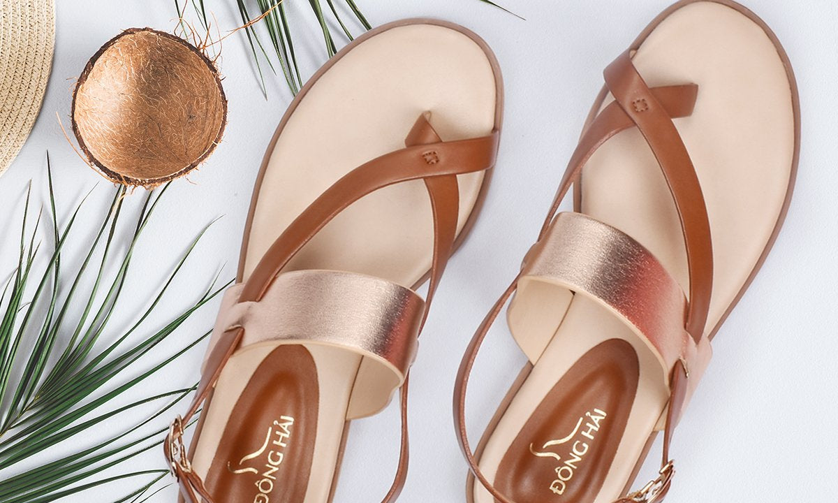 Giày Sandal Nữ Kẹp Đông Hải S85G7 Bò