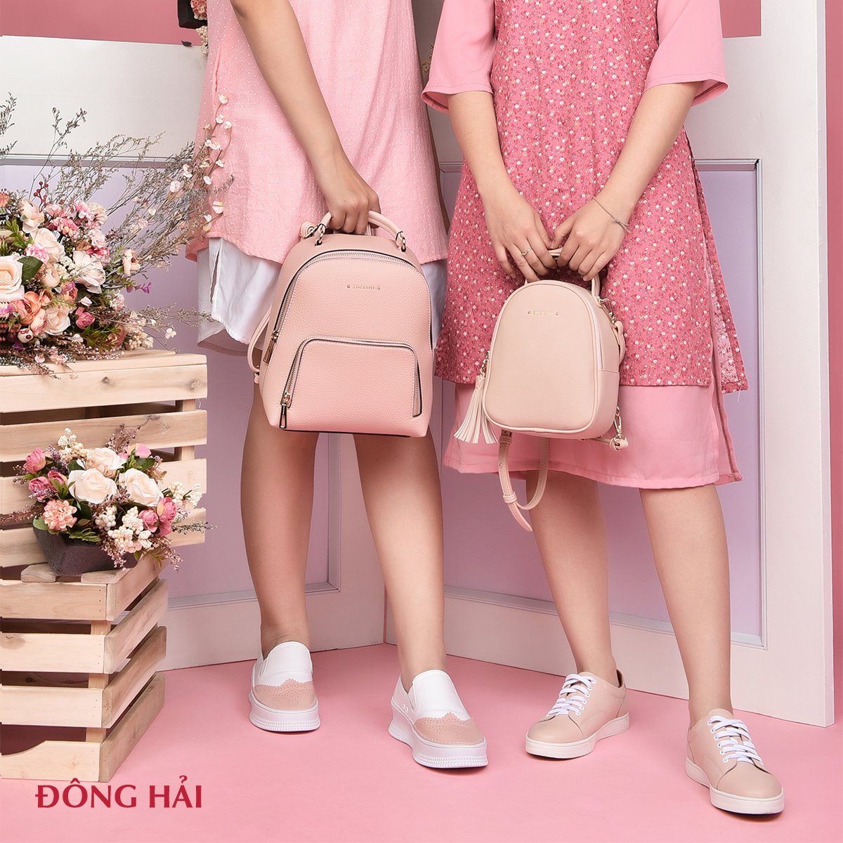 Giày sneaker nữ Đông Hải G1060 Hồng