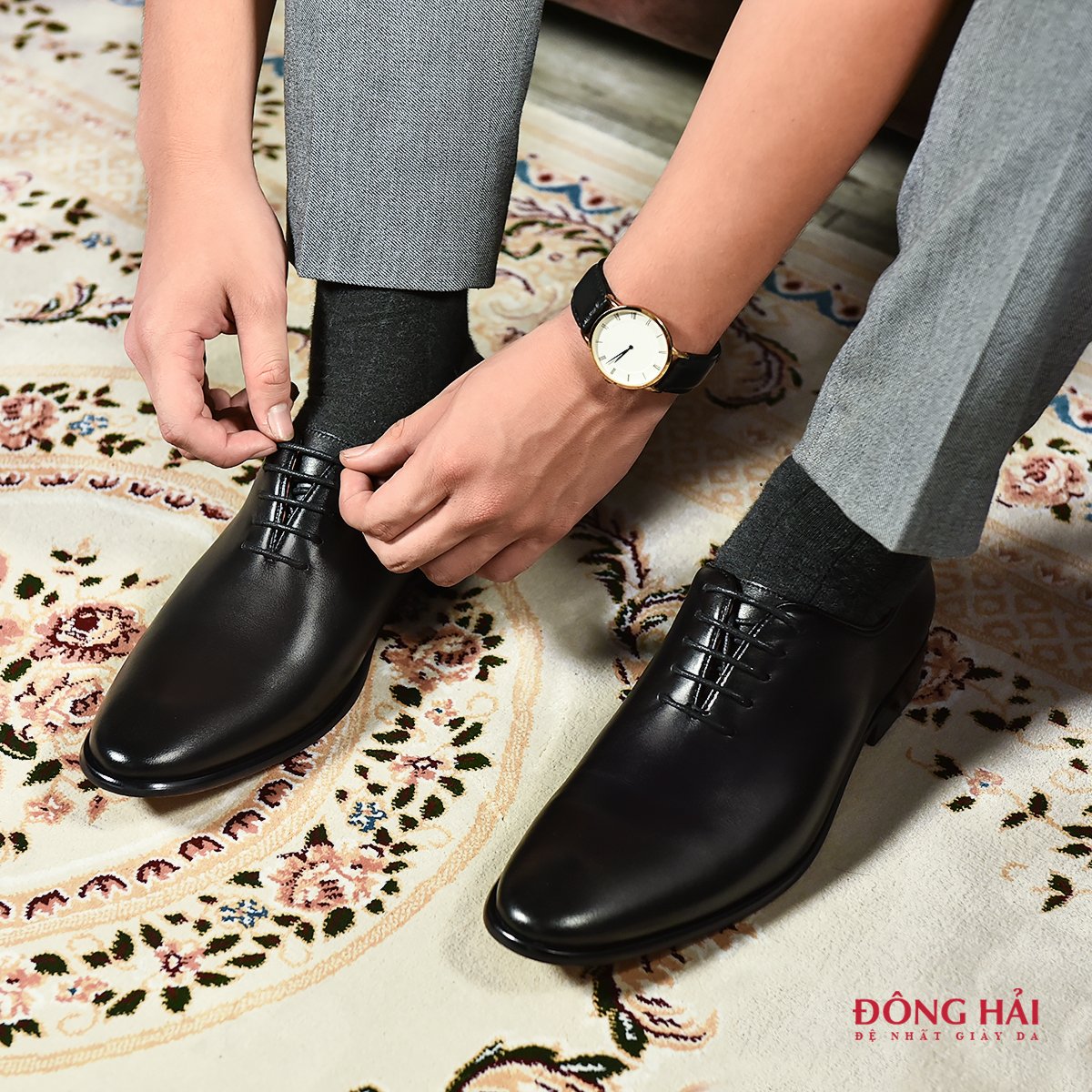 Giày Tây Nam Đông Hải G0128 Đen