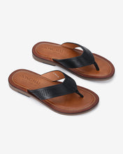 Dép Kẹp Da Dập Vân Sọc-D1814Đen Color2