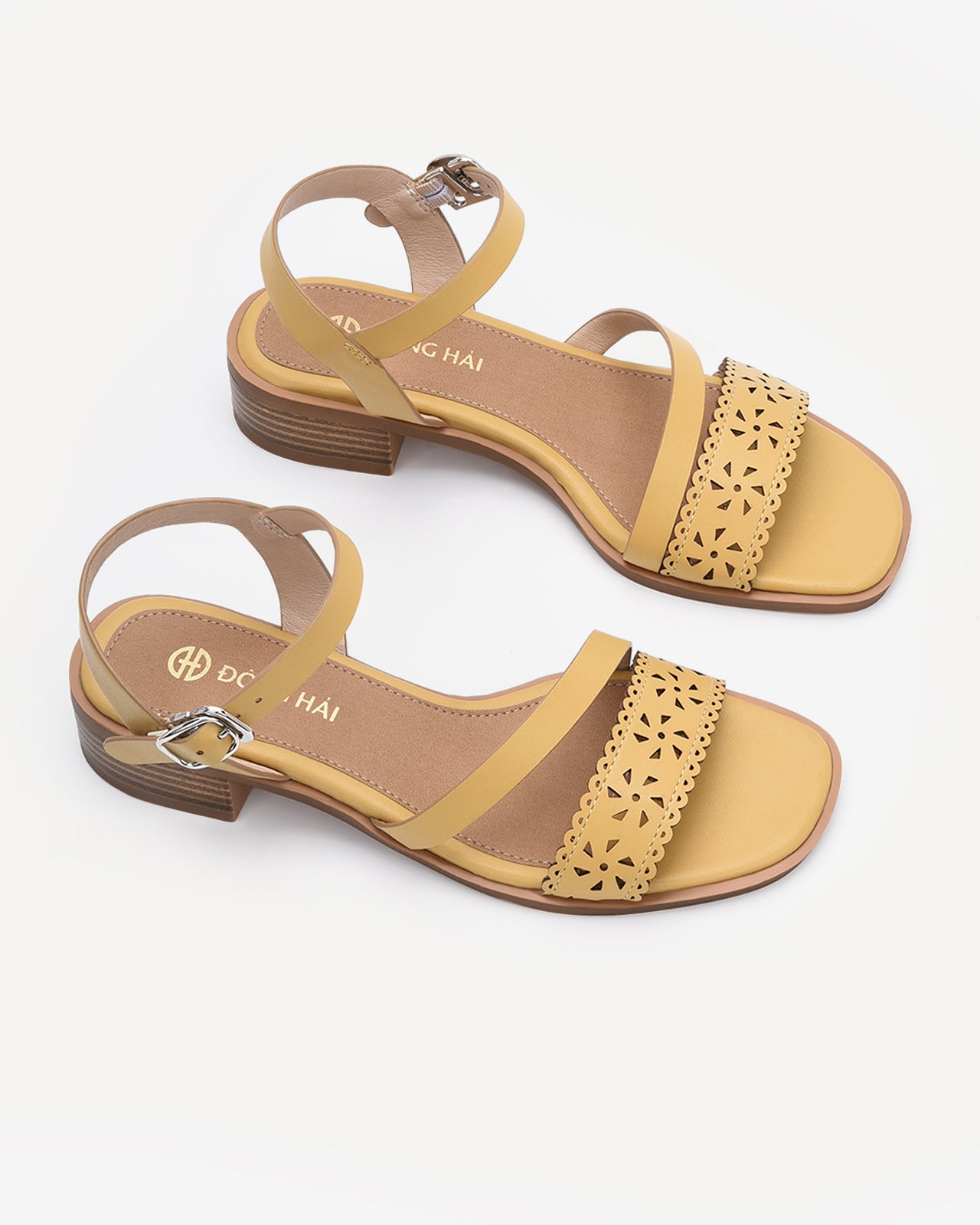 Sandals Nữ Đông Hải 3cm Đế Giả Gỗ-S32B3Vàng Color1