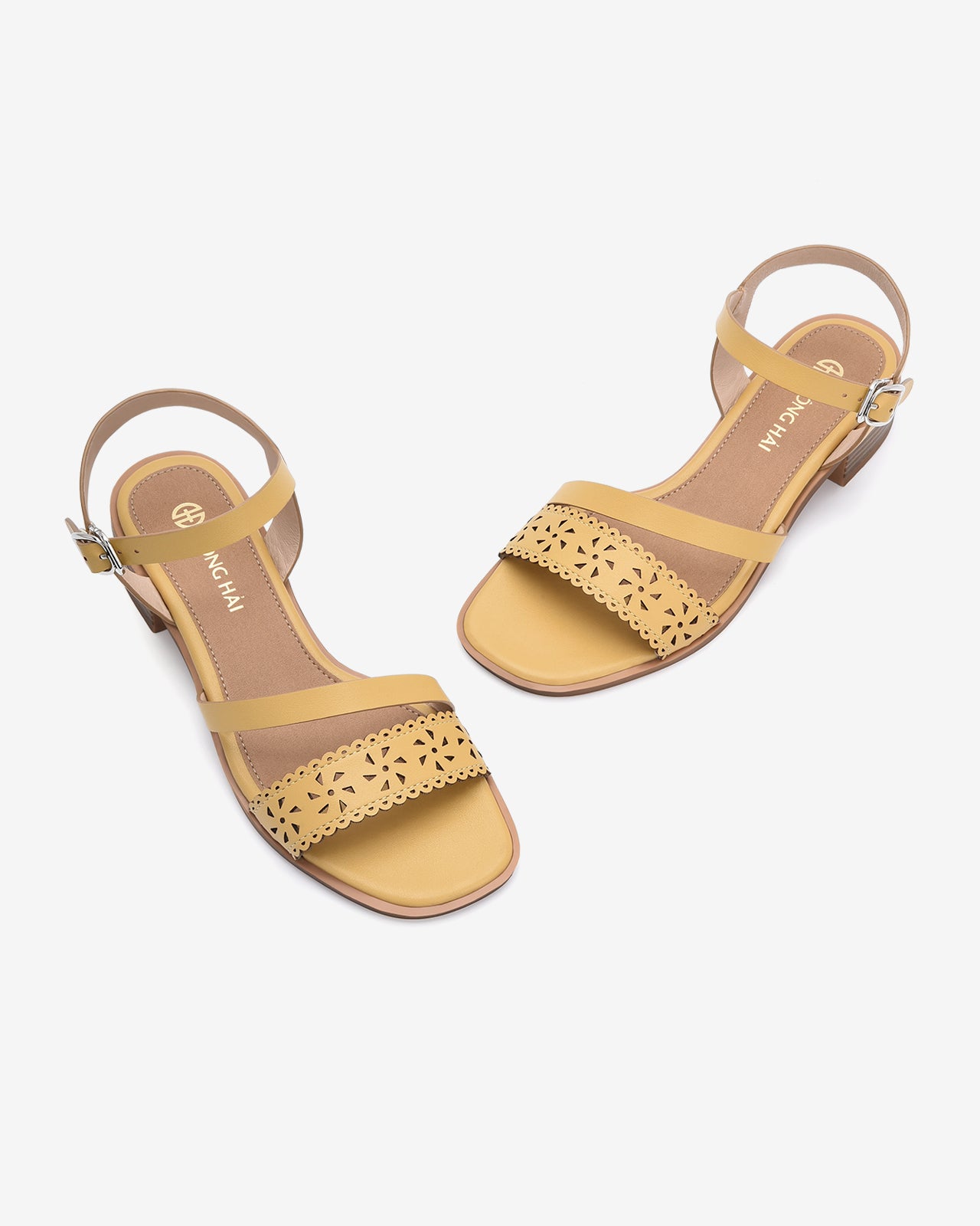 Sandals Nữ Đông Hải 3cm Đế Giả Gỗ-S32B3Vàng Color1