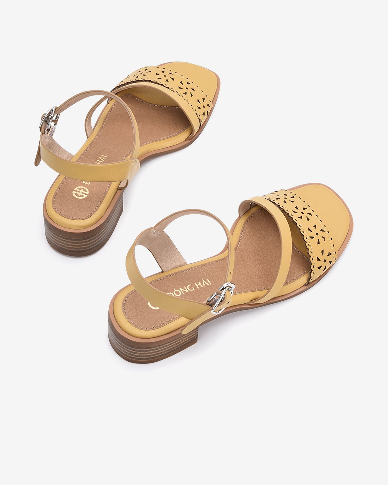 Sandals Nữ Đông Hải 3cm Đế Giả Gỗ-S32B3Vàng Color1