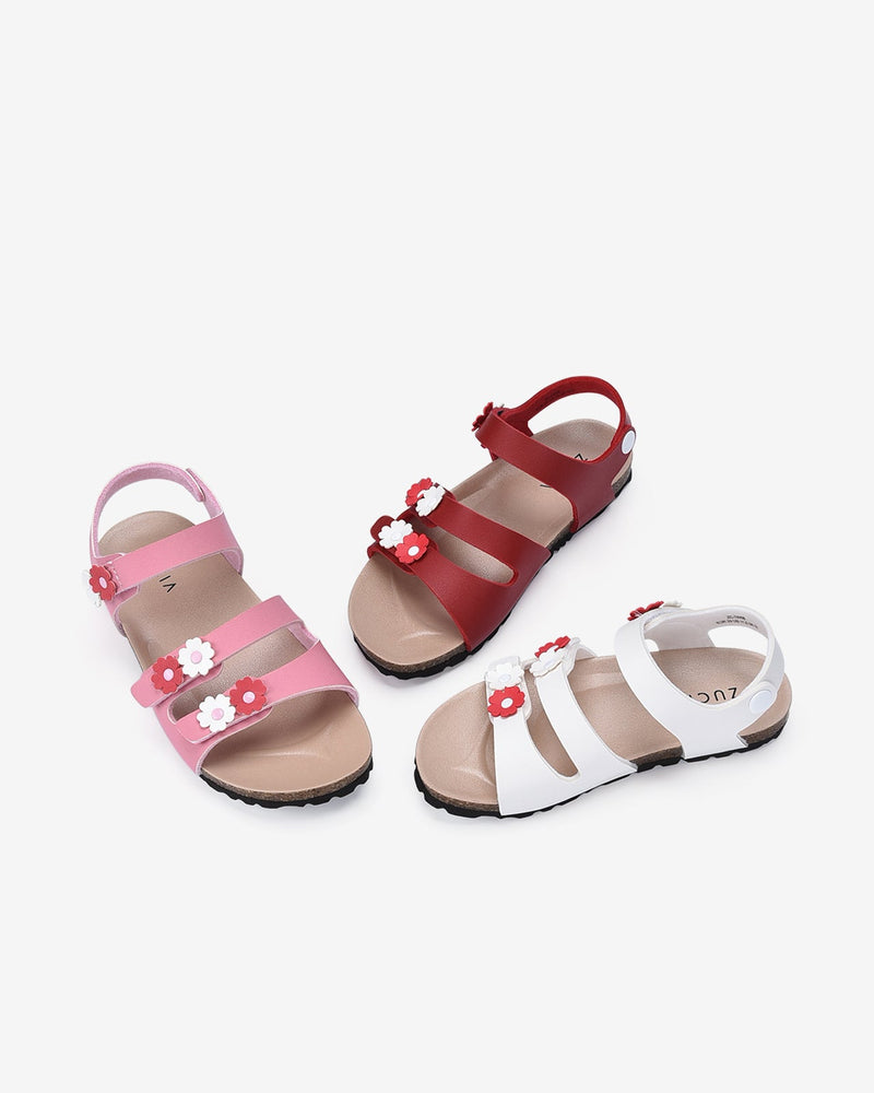 Giày Sandal Trẻ Em Zucia Hoa Nổi Xinh Xắn-STW08Trắng Color3