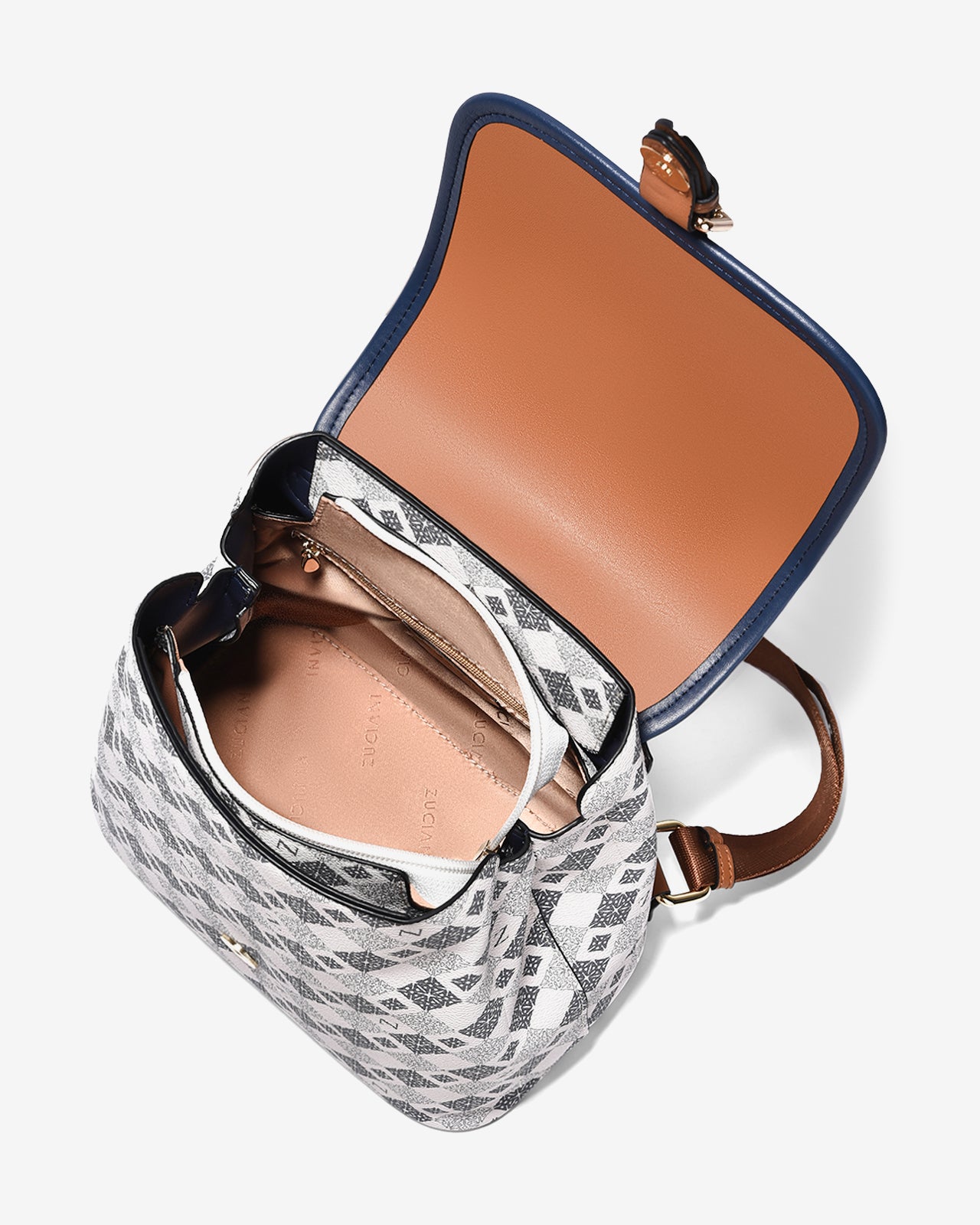 Balo Đeo Vai Phối Da Zuciani Mono La Fleur N07-JYQ3Xanh Color1