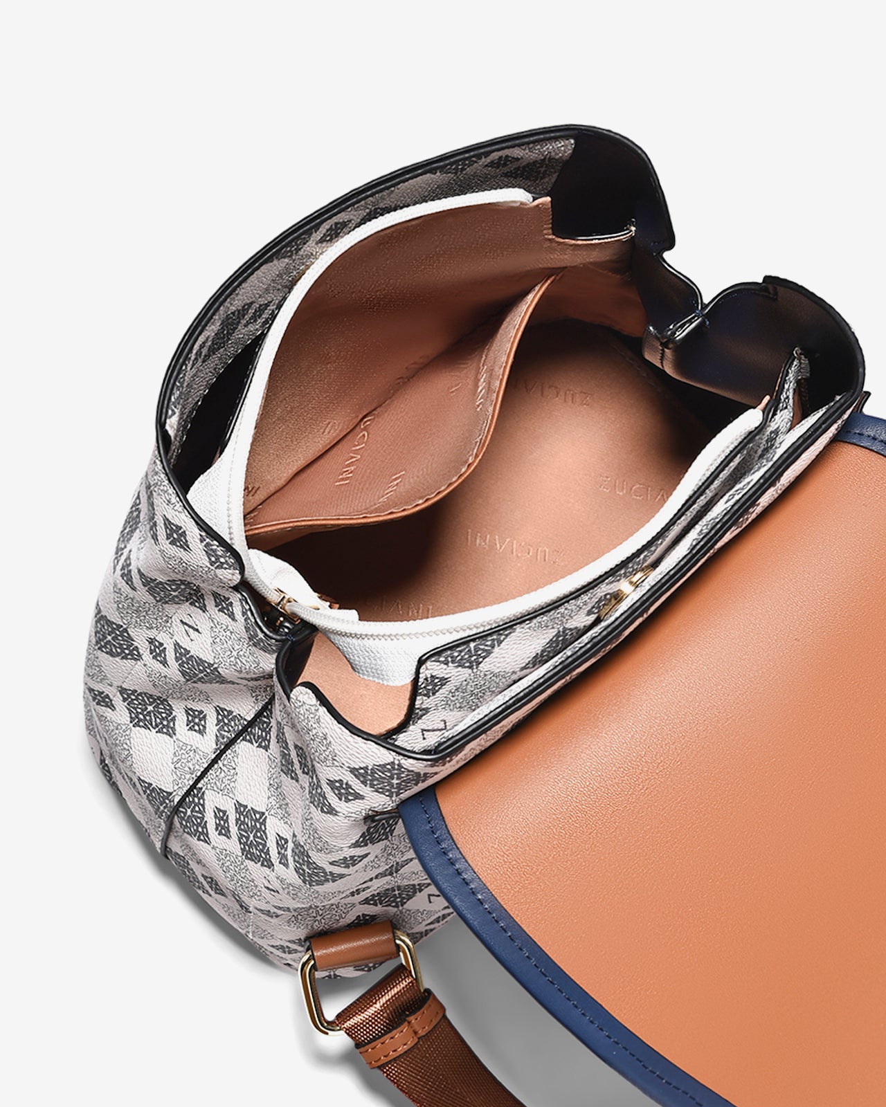 Balo Đeo Vai Phối Da Zuciani Mono La Fleur N07-JYQ3Xanh Color1