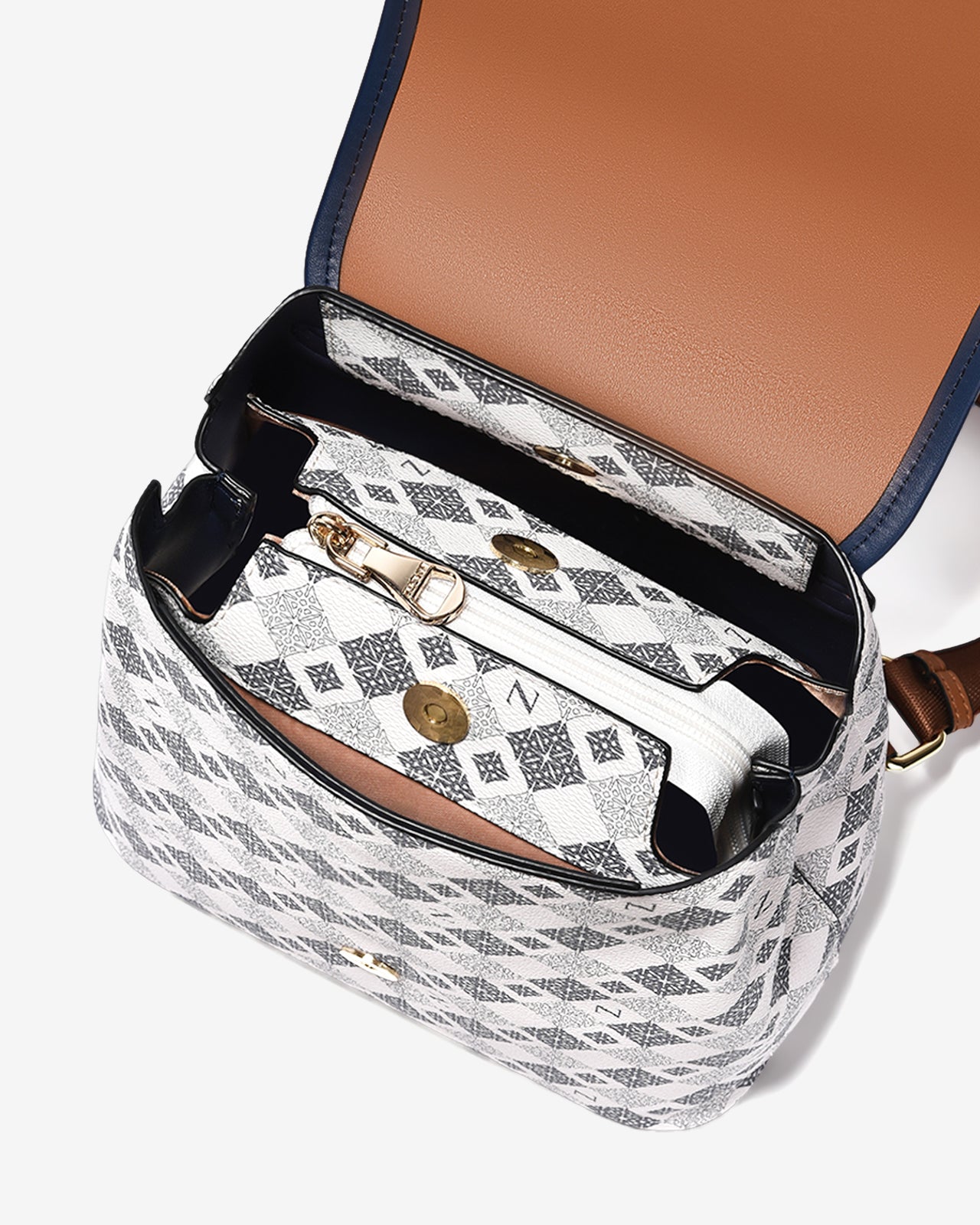 Balo Đeo Vai Phối Da Zuciani Mono La Fleur N07-JYQ3Xanh Color1