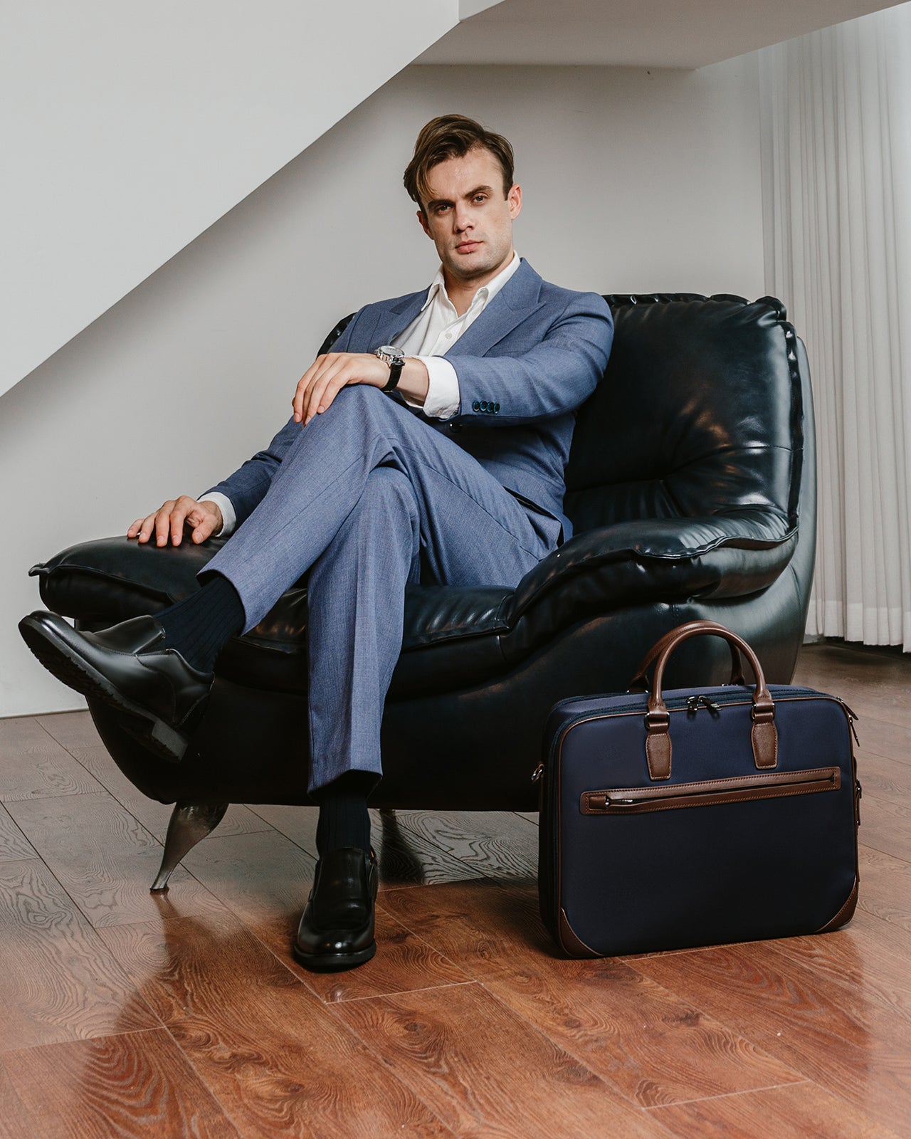 Túi Xách Tay Đeo Chéo Duffel Bag Da Cao Cấp Zuciani Timeless Fusion N12-MJ12Xanh Color1