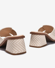 Dép Cao Gót Đông Hải Quai Đan Phối Màu-D32G3-Kem Color1