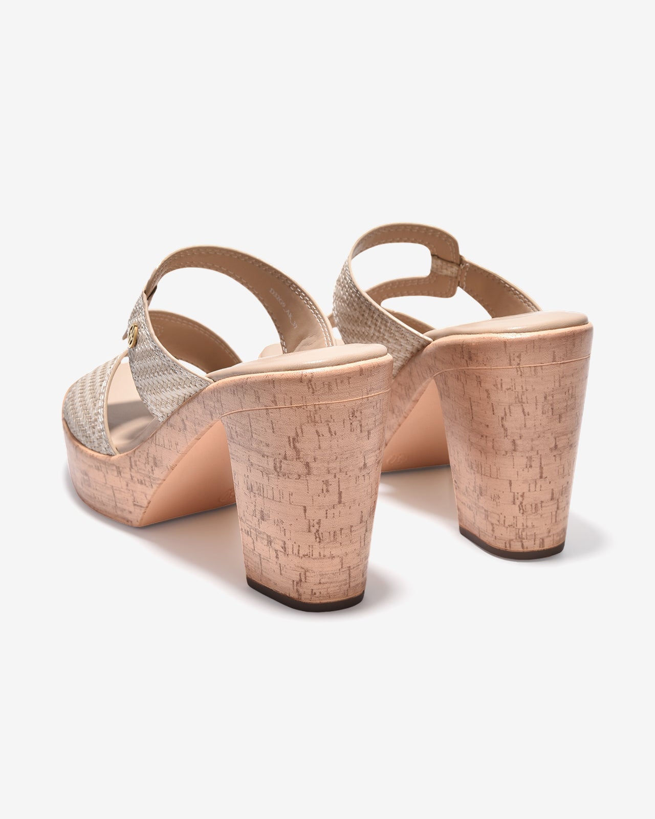 Dép Cao Gót Nữ Đông Hải Đế Vuông Vân Gỗ Quai Xoắn-D32G9-Kem Color1