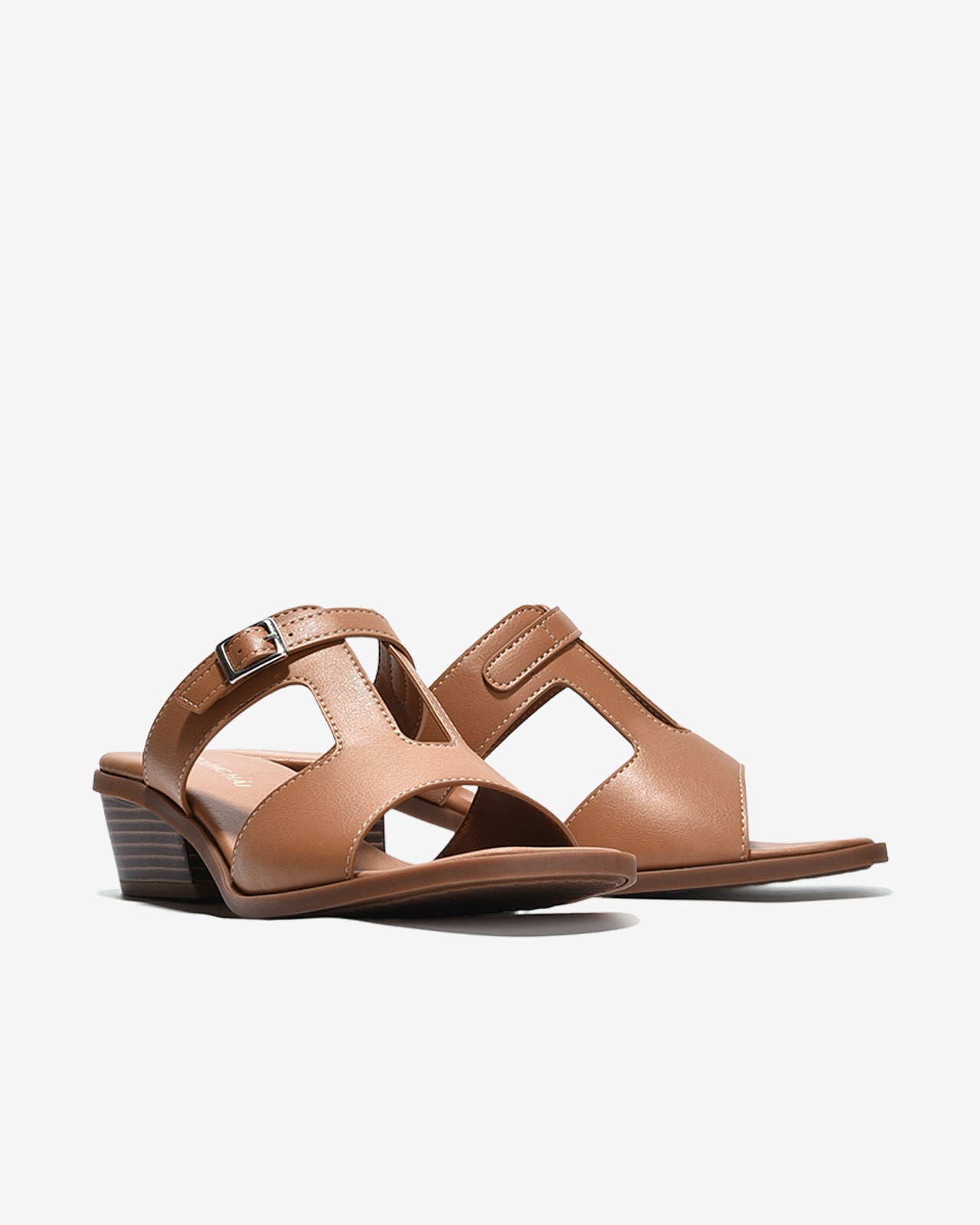 Dép Cao Gót Đông Hải Quai T-Strap-D32H2Bò Color1