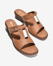 Dép Cao Gót Đông Hải Quai T-Strap-D32H2Bò Color1
