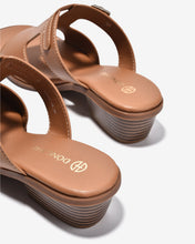 Dép Cao Gót Đông Hải Quai T-Strap-D32H2Bò Color1