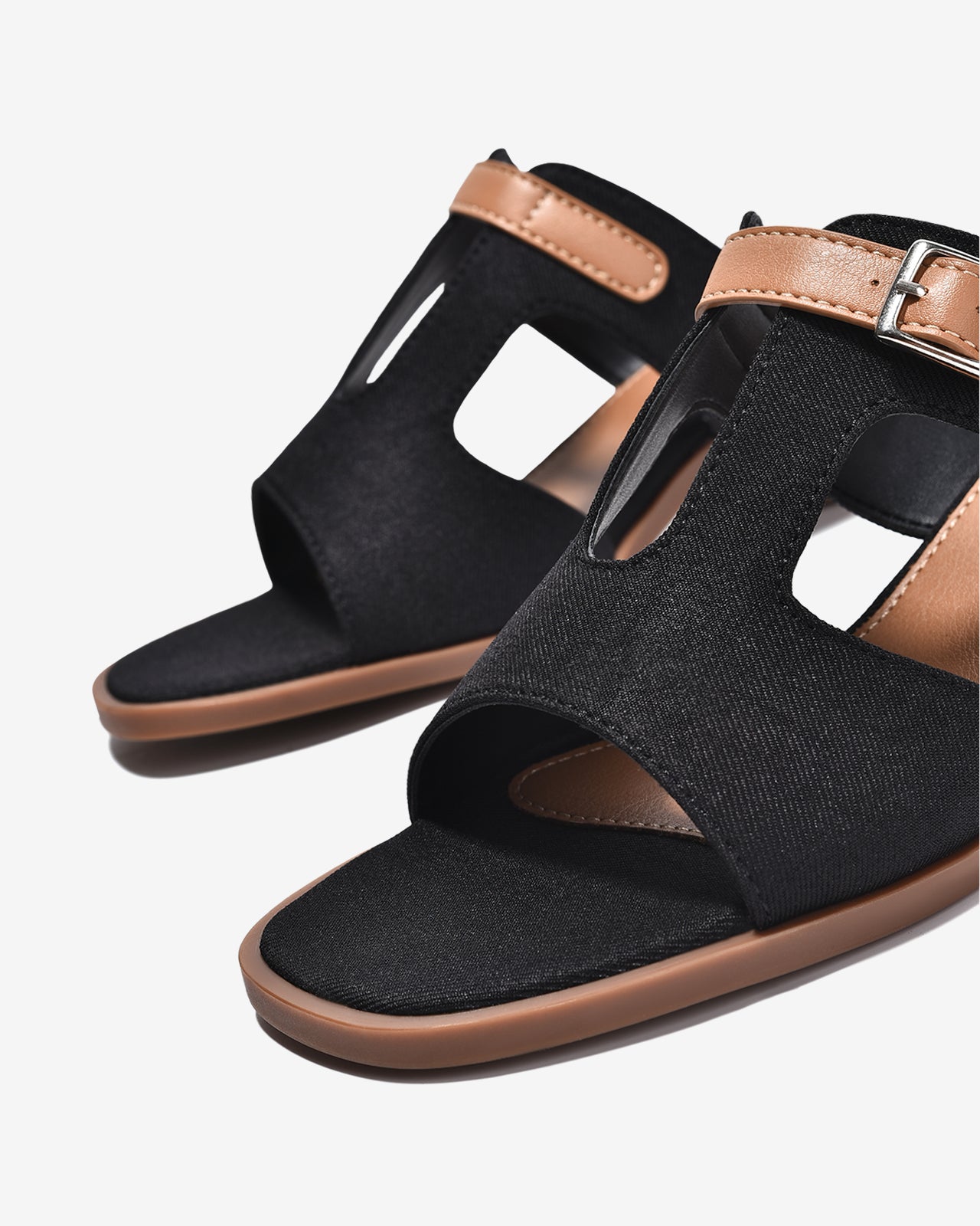 Dép Cao Gót Đông Hải Quai T-Strap-D32H2Đen Color1