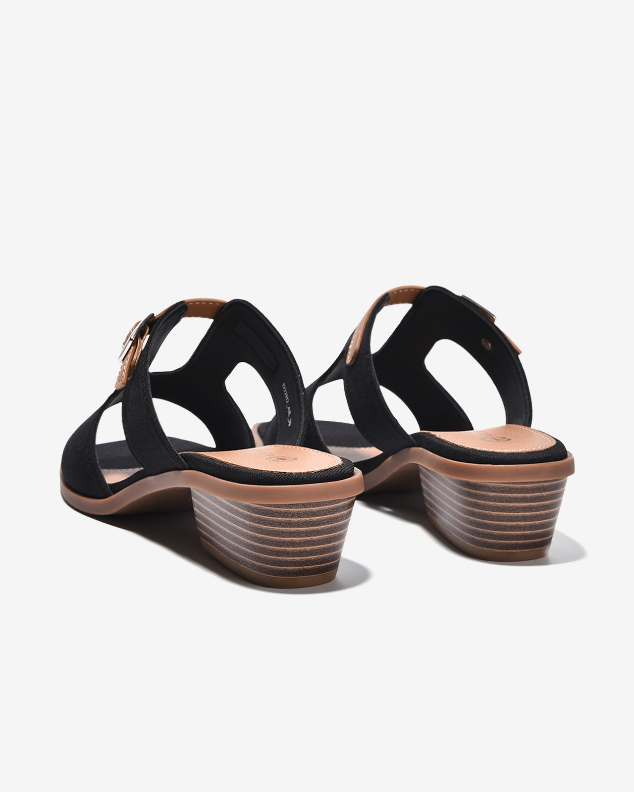 Dép Cao Gót Đông Hải Quai T-Strap-D32H2Đen Color1