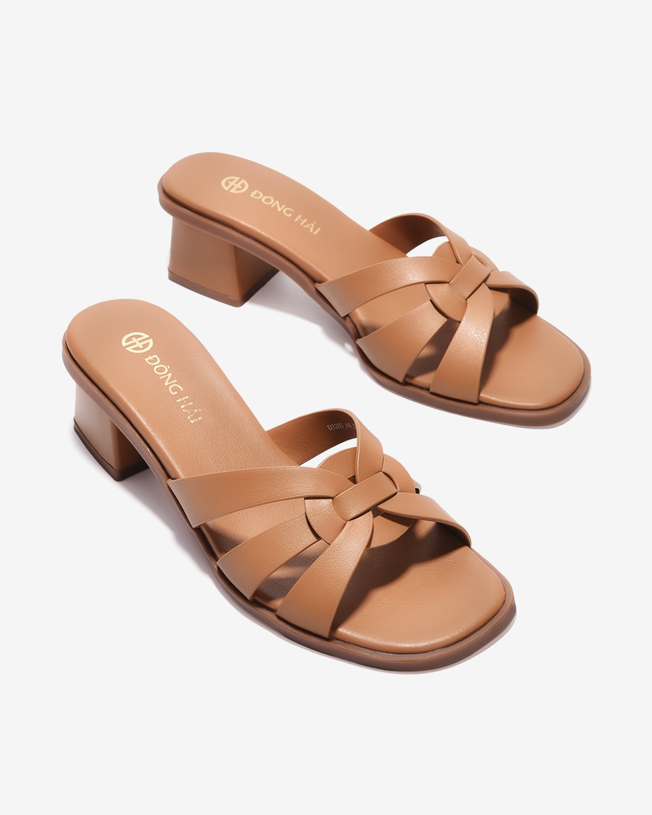 Dép Cao Gót Đông Hải Quai Xoắn Cách Điệu-D32H3-Bò Color1