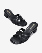 Dép Cao Gót Đông Hải Quai Xoắn Cách Điệu-D32H3-Đen Color1