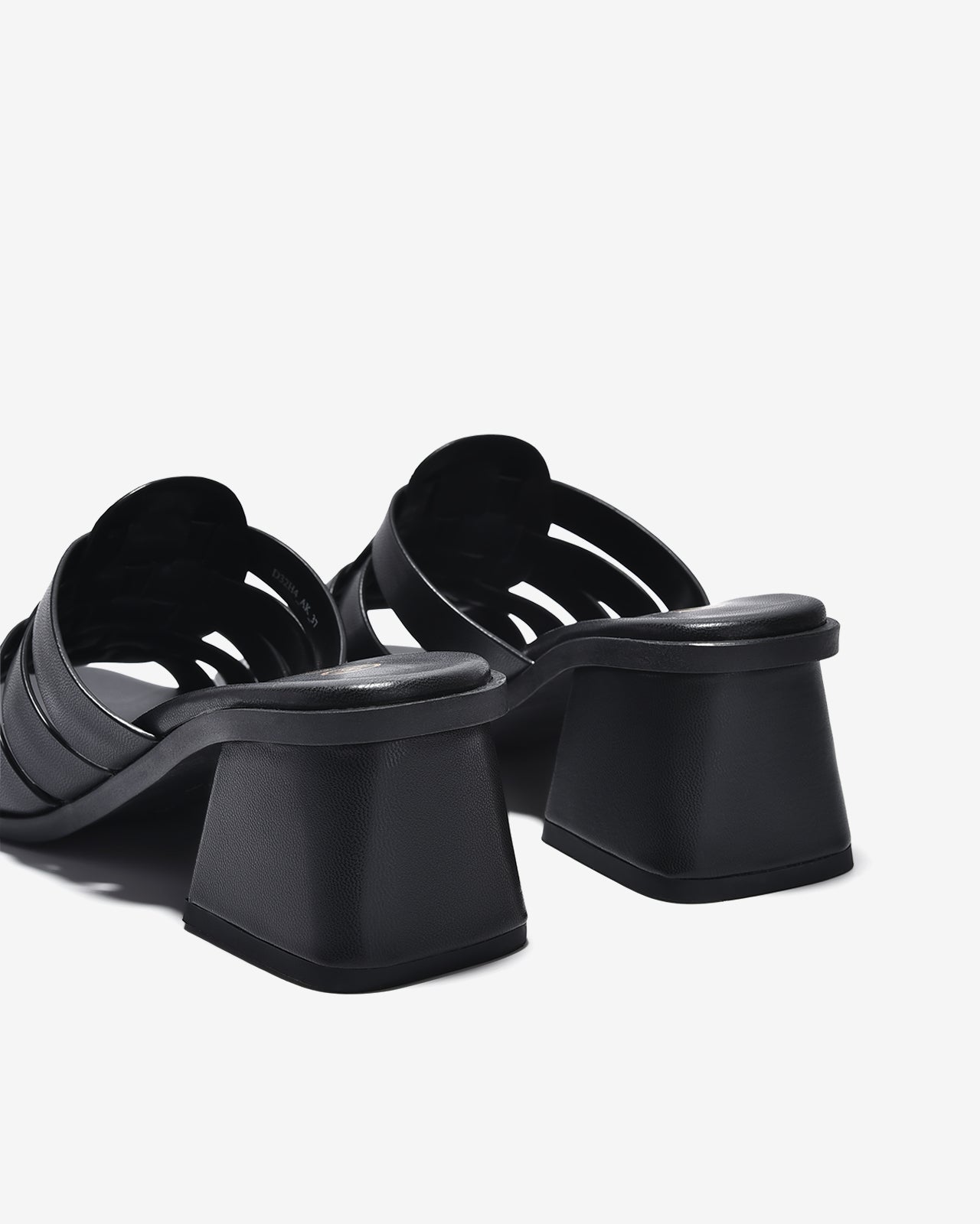 Dép Cao Gót Đông Hải Quai Đan Ngang Phối Ánh Kim-D32H4-Đen Color1