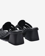 Dép Cao Gót Đông Hải Quai Đan Ngang Phối Ánh Kim-D32H4-Đen Color1