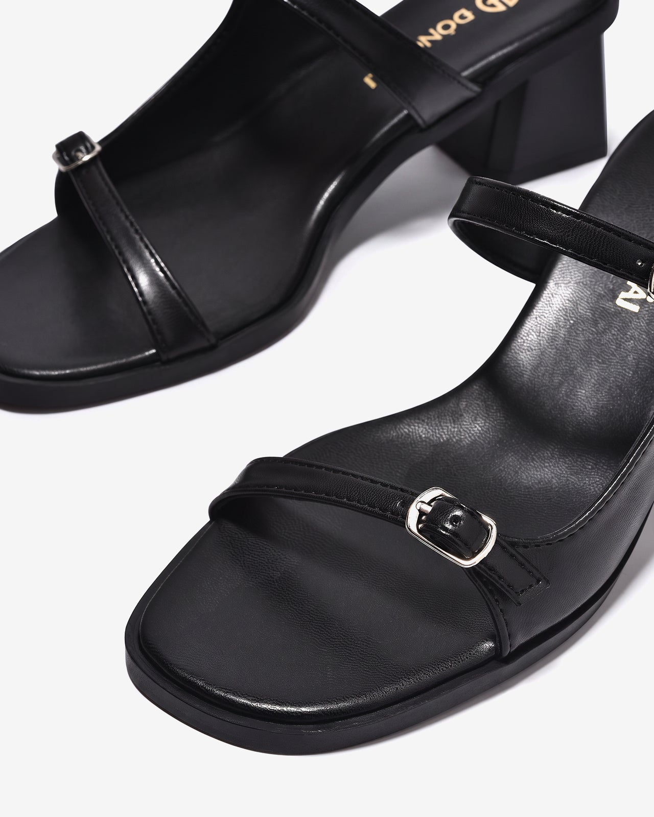 Dép Cao Gót Đông Hải Đế Vuông 6cm Quai Mảnh-D32J4Đen Color1