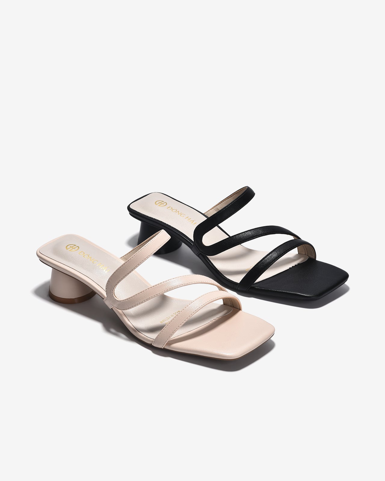 Dép Cao Gót Đông Hải Gót Trụ Tròn-D5839Đen Color1