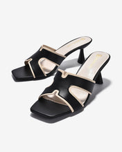 Dép Cao Gót Đông Hải Quai Phối Màu-D5840Đen Color1