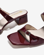 Dép Cao Gót Đông Hải Quai Đôi Khóa Đính Đá-D5842-Đỏ Color1
