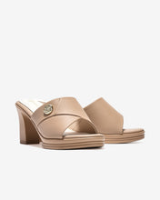 Dép Cao Gót Đông Hải 8cm Quai Bảng To Đính Logo-D5847-Cafe Color1