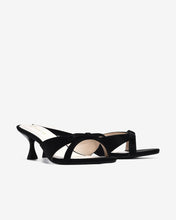 Dép Cao Gót Nữ Đông Hải Quai Đôi Đính Nơ-D5849-Đen Color1