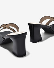 Dép Cao Gót Đông Hải Quai Xoắn Đính Logo-D5851Đen Bóng Color1